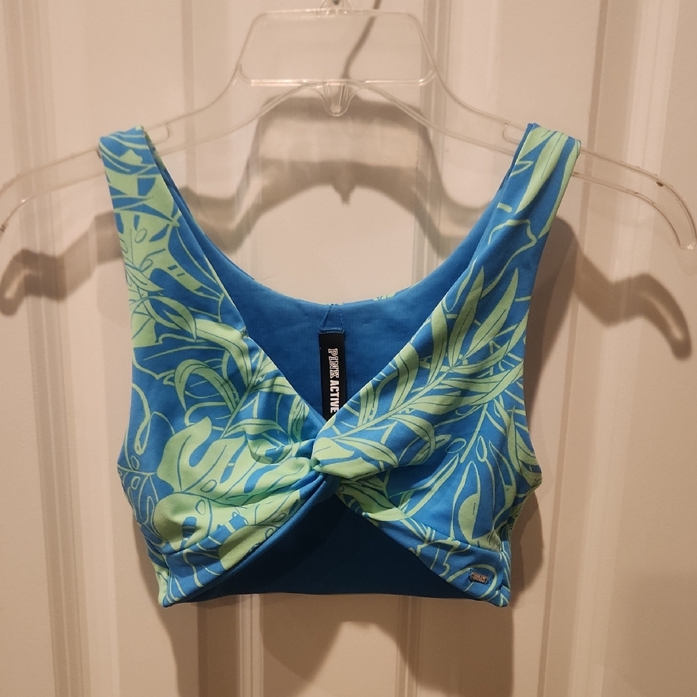 PINK Victoria's Secret Tropical Blue and Green Tank Top